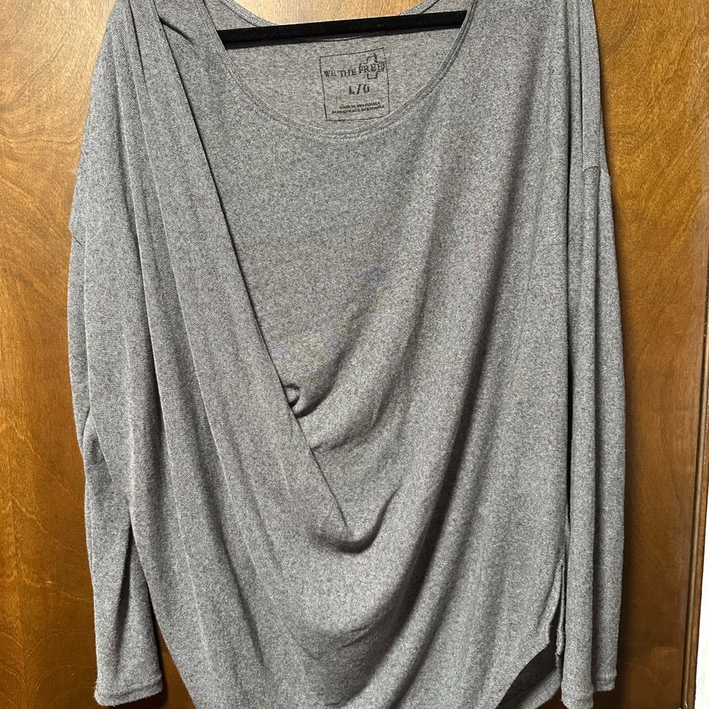 We The Free Charcoal Long Sleeve Top